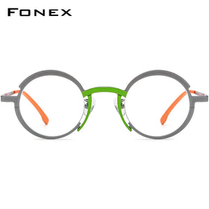 Colorful Titanium Eyeglasses Frame Women Retro Round Prescription Glasses Myopia Optical Eyewear F85773