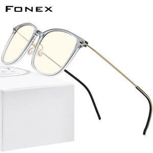 FONEX Computer Glasses Women 2020 Anti Blue Light Blocking Eyeglasses Men Screwless Eyewear FAB010  (Nylon Frame B Titanium Arm)