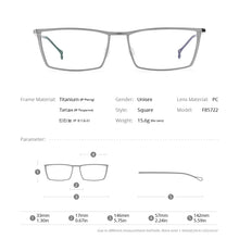 Load image into Gallery viewer, Pure Titanium Glasses Frame Men Full Rim Retro Vintage Square Prescription Eyeglasses Myopia Optical Frames Eyewear F85722