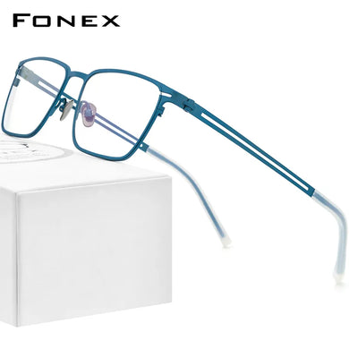 FONEX Pure Titanium Glasses Frame Men Square Eyewear   Male Classic Full Optical Prescription Eyeglasses Frames F85779