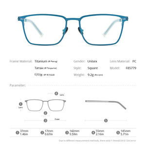 FONEX Pure Titanium Glasses Frame Men Square Eyewear   Male Classic Full Optical Prescription Eyeglasses Frames F85779
