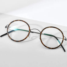 Load image into Gallery viewer, FONEX Titanium Alloy Glasses Frame Men Round Myopia Optical Women Prescription Eyeglasses  Korean Screwless Eyewear 98636
