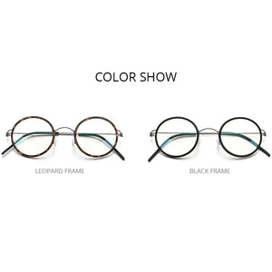 FONEX Titanium Alloy Glasses Frame Men Round Myopia Optical Women Prescription Eyeglasses  Korean Screwless Eyewear 98636