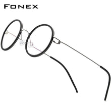 Load image into Gallery viewer, FONEX Titanium Alloy Glasses Frame Men Round Myopia Optical Women Prescription Eyeglasses  Korean Screwless Eyewear 98636