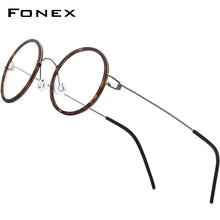 Load image into Gallery viewer, FONEX Titanium Alloy Glasses Frame Men Round Myopia Optical Women Prescription Eyeglasses  Korean Screwless Eyewear 98636
