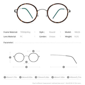 FONEX Titanium Alloy Glasses Frame Men Round Myopia Optical Women Prescription Eyeglasses  Korean Screwless Eyewear 98636