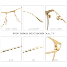 Carica l&#39;immagine nel visualizzatore di Gallery, FONEX Titanium Alloy Glasses Frame Men Square Myopia Prescription Eyeglasses Frames 2020  Full Optical Korean Eyewear 8105