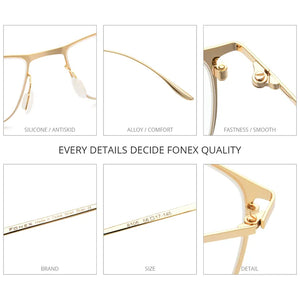 FONEX Titanium Alloy Glasses Frame Men Square Myopia Prescription Eyeglasses Frames 2020  Full Optical Korean Eyewear 8105
