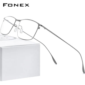 FONEX Titanium Alloy Glasses Frame Men Square Myopia Prescription Eyeglasses Frames 2020  Full Optical Korean Eyewear 8105