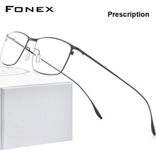 Carica l&#39;immagine nel visualizzatore di Gallery, FONEX Titanium Alloy Glasses Frame Men Square Myopia Prescription Eyeglasses Frames 2020  Full Optical Korean Eyewear 8105