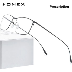 FONEX Titanium Alloy Glasses Frame Men Square Myopia Prescription Eyeglasses Frames 2020  Full Optical Korean Eyewear 8105