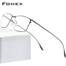 Carica l&#39;immagine nel visualizzatore di Gallery, FONEX Titanium Alloy Glasses Frame Men Square Myopia Prescription Eyeglasses Frames 2020  Full Optical Korean Eyewear 8105