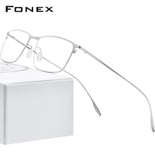 Carica l&#39;immagine nel visualizzatore di Gallery, FONEX Titanium Alloy Glasses Frame Men Square Myopia Prescription Eyeglasses Frames 2020  Full Optical Korean Eyewear 8105
