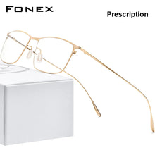 Carica l&#39;immagine nel visualizzatore di Gallery, FONEX Titanium Alloy Glasses Frame Men Square Myopia Prescription Eyeglasses Frames 2020  Full Optical Korean Eyewear 8105