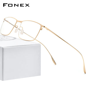 FONEX Titanium Alloy Glasses Frame Men Square Myopia Prescription Eyeglasses Frames 2020  Full Optical Korean Eyewear 8105