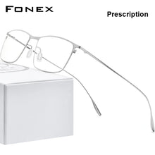 Carica l&#39;immagine nel visualizzatore di Gallery, FONEX Titanium Alloy Glasses Frame Men Square Myopia Prescription Eyeglasses Frames 2020  Full Optical Korean Eyewear 8105