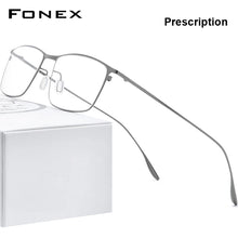 Carica l&#39;immagine nel visualizzatore di Gallery, FONEX Titanium Alloy Glasses Frame Men Square Myopia Prescription Eyeglasses Frames 2020  Full Optical Korean Eyewear 8105
