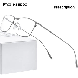 FONEX Titanium Alloy Glasses Frame Men Square Myopia Prescription Eyeglasses Frames 2020  Full Optical Korean Eyewear 8105