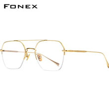 Load image into Gallery viewer, FONEX Titanium Glasses Frame Men    Semi Rimless Oversize Square Prescription Eyeglasses Half Optical Frame Eyewear F85699