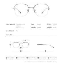 Load image into Gallery viewer, FONEX Titanium Glasses Frame Men    Semi Rimless Oversize Square Prescription Eyeglasses Half Optical Frame Eyewear F85699