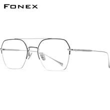 Load image into Gallery viewer, FONEX Titanium Glasses Frame Men    Semi Rimless Oversize Square Prescription Eyeglasses Half Optical Frame Eyewear F85699