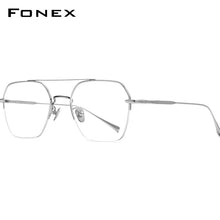 Load image into Gallery viewer, FONEX Titanium Glasses Frame Men    Semi Rimless Oversize Square Prescription Eyeglasses Half Optical Frame Eyewear F85699