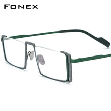 Load image into Gallery viewer, FONEX Titanium Glasses Frame Men Retro Square Prescription Eyeglasses Men&#39;s Vintage Myopia Optical Half Rim Eyewear F85780