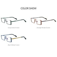 Load image into Gallery viewer, FONEX Titanium Glasses Frame Men Retro Square Prescription Eyeglasses Men&#39;s Vintage Myopia Optical Half Rim Eyewear F85780