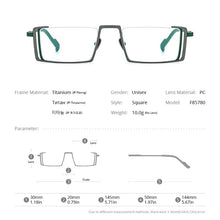 Load image into Gallery viewer, FONEX Titanium Glasses Frame Men Retro Square Prescription Eyeglasses Men&#39;s Vintage Myopia Optical Half Rim Eyewear F85780