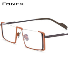 Load image into Gallery viewer, FONEX Titanium Glasses Frame Men Retro Square Prescription Eyeglasses Men&#39;s Vintage Myopia Optical Half Rim Eyewear F85780
