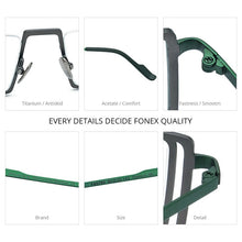 Load image into Gallery viewer, FONEX Titanium Glasses Frame Men Retro Square Prescription Eyeglasses Men&#39;s Vintage Myopia Optical Half Rim Eyewear F85780