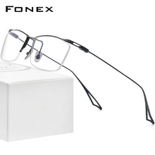 Load image into Gallery viewer, FONEX Titanium Glasses Frame Men Semi Rimless Square Prescription Eyeglasses Men&#39;s Half Rim Myopia Optical Frame Eyewear ACTFour