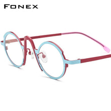 Load image into Gallery viewer, FONEX Titanium Glasses Frame Women     Retro Fashion Colorful Oval Prescription Eyeglasses Myopia Optical Eyewear F85772