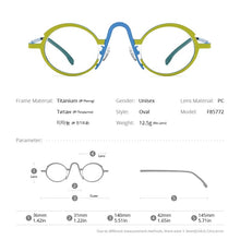 Load image into Gallery viewer, FONEX Titanium Glasses Frame Women     Retro Fashion Colorful Oval Prescription Eyeglasses Myopia Optical Eyewear F85772