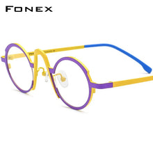 Load image into Gallery viewer, FONEX Titanium Glasses Frame Women     Retro Fashion Colorful Oval Prescription Eyeglasses Myopia Optical Eyewear F85772
