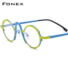 Load image into Gallery viewer, FONEX Titanium Glasses Frame Women     Retro Fashion Colorful Oval Prescription Eyeglasses Myopia Optical Eyewear F85772