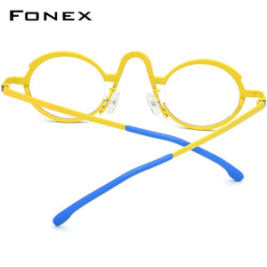FONEX Titanium Glasses Frame Women     Retro Fashion Colorful Oval Prescription Eyeglasses Myopia Optical Eyewear F85772