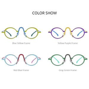 FONEX Titanium Glasses Frame Women     Retro Fashion Colorful Oval Prescription Eyeglasses Myopia Optical Eyewear F85772