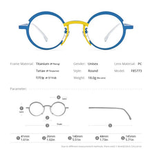 Load image into Gallery viewer, FONEX Titanium Glasses Frame Women     Retro Fashion Colorful Round Prescription Eyeglasses Myopia Optical Eyewear F85773