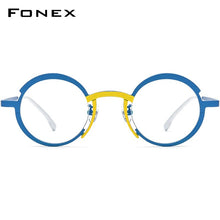 Load image into Gallery viewer, FONEX Titanium Glasses Frame Women     Retro Fashion Colorful Round Prescription Eyeglasses Myopia Optical Eyewear F85773