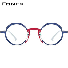 Load image into Gallery viewer, FONEX Titanium Glasses Frame Women     Retro Fashion Colorful Round Prescription Eyeglasses Myopia Optical Eyewear F85773