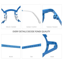 Load image into Gallery viewer, FONEX Titanium Glasses Frame Women     Retro Fashion Colorful Round Prescription Eyeglasses Myopia Optical Eyewear F85773