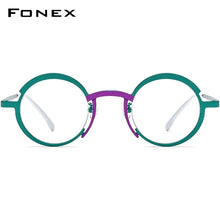 Load image into Gallery viewer, FONEX Titanium Glasses Frame Women     Retro Fashion Colorful Round Prescription Eyeglasses Myopia Optical Eyewear F85773
