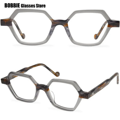Acetate Glasses Frame Polygon Candy Color Women's Eyeglasses Frame Brand Vintage Designer Cat Eye Butterfly Optical HD