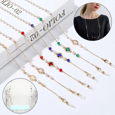 Adjustable Pearl Anti Slip Colorful Beads Sunglasses Lanyards Glasses Chain Necklace Strap