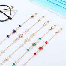 Carica l&#39;immagine nel visualizzatore di Gallery, Adjustable Pearl Anti Slip Colorful Beads Sunglasses Lanyards Glasses Chain Necklace Strap