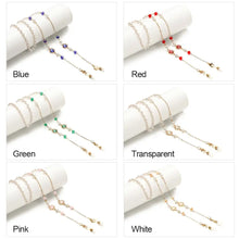 Carica l&#39;immagine nel visualizzatore di Gallery, Adjustable Pearl Anti Slip Colorful Beads Sunglasses Lanyards Glasses Chain Necklace Strap