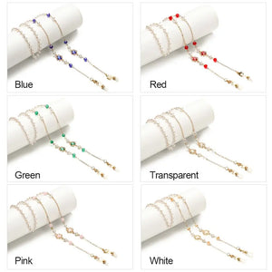 Adjustable Pearl Anti Slip Colorful Beads Sunglasses Lanyards Glasses Chain Necklace Strap