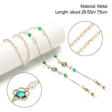Carica l&#39;immagine nel visualizzatore di Gallery, Adjustable Pearl Anti Slip Colorful Beads Sunglasses Lanyards Glasses Chain Necklace Strap