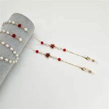 Carica l&#39;immagine nel visualizzatore di Gallery, Adjustable Pearl Anti Slip Colorful Beads Sunglasses Lanyards Glasses Chain Necklace Strap